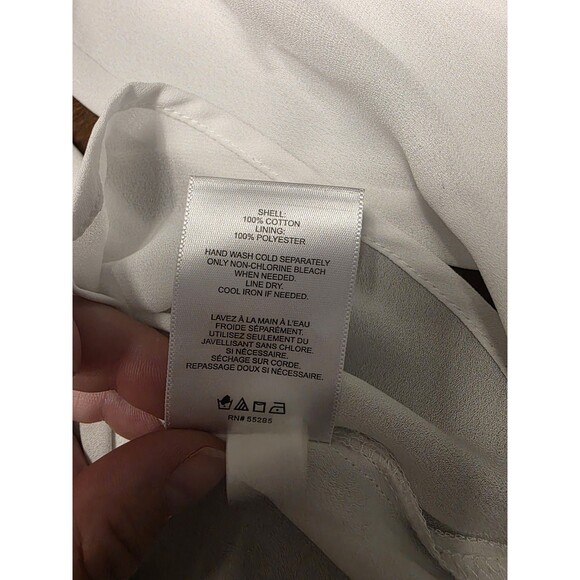 Express Button Down Portofino Womens Large White Long Sleeve Classic Workwear - Picture 3 of 6